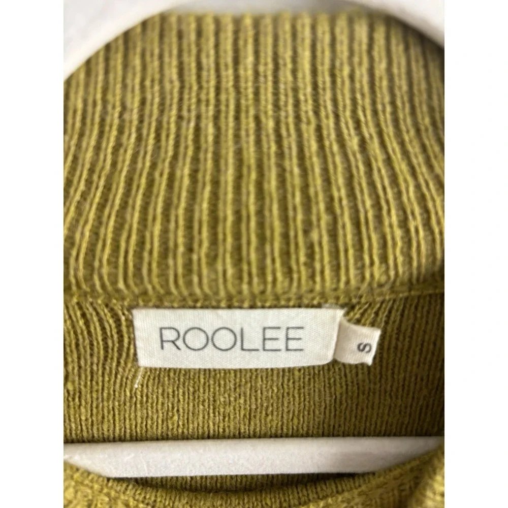 Roolee Womans Sz. S Yellow Sweater Dress‎ Knit Mock Turtleneck 0651
